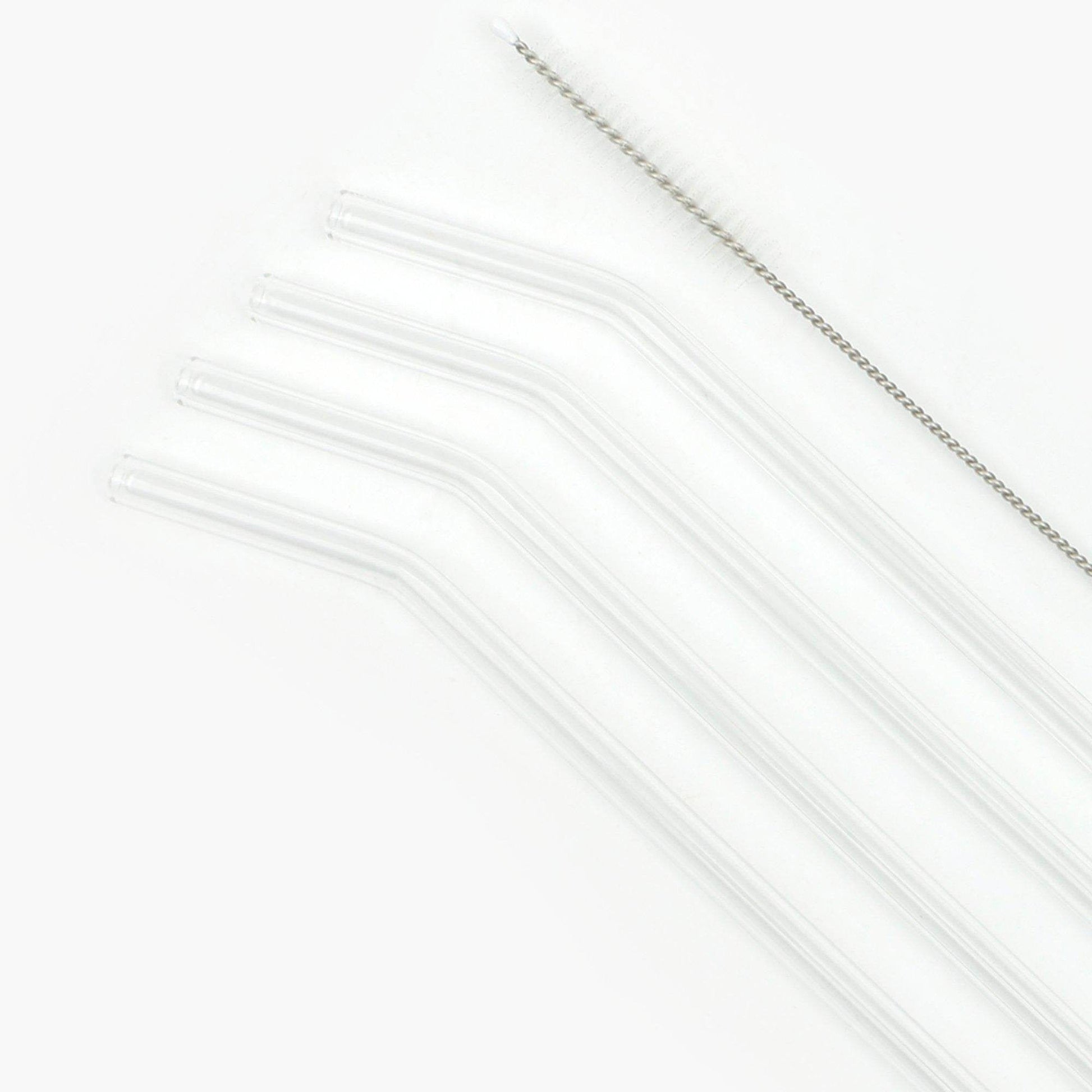 Clear Reusable Glass Straws (4 pcs) - DMC Wholesale
