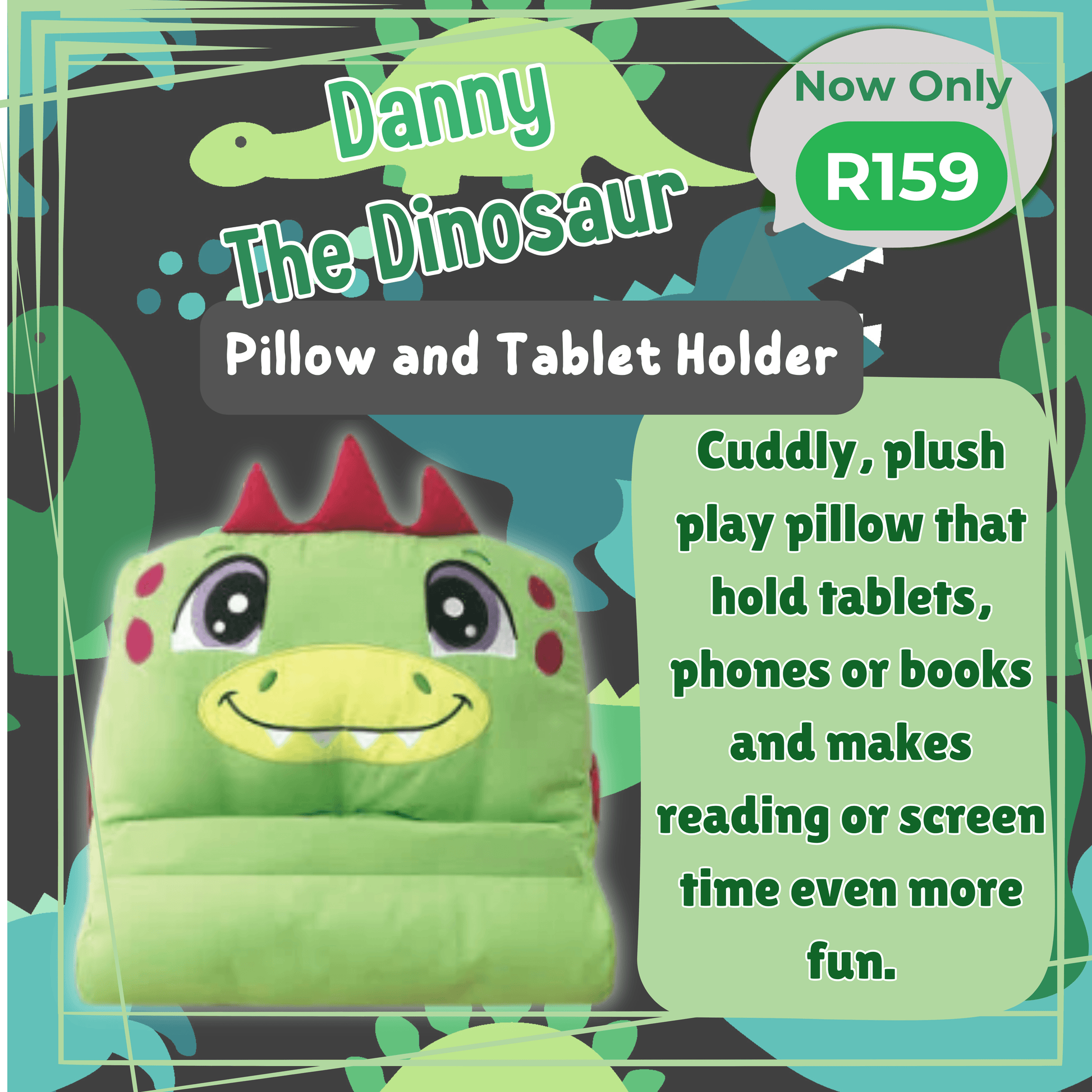 Danny The Dinosaur Padimal Pillow and Tablet Holder - DMC Wholesale