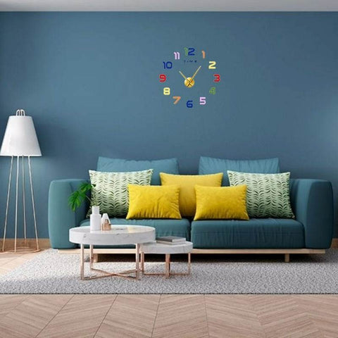 DIY Modern 3D Wall Clock (Colourful)(60-70cm) - Alt View