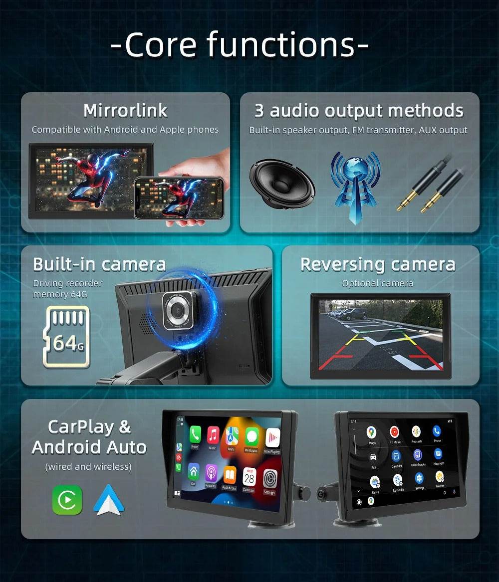 Portable Wireless Car Stereo (7 inch display) - DMC Wholesale