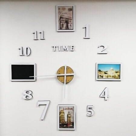 DIY Modern Photo 3D Wall Clock (Silver)(60-70cm) - DMC Wholesale