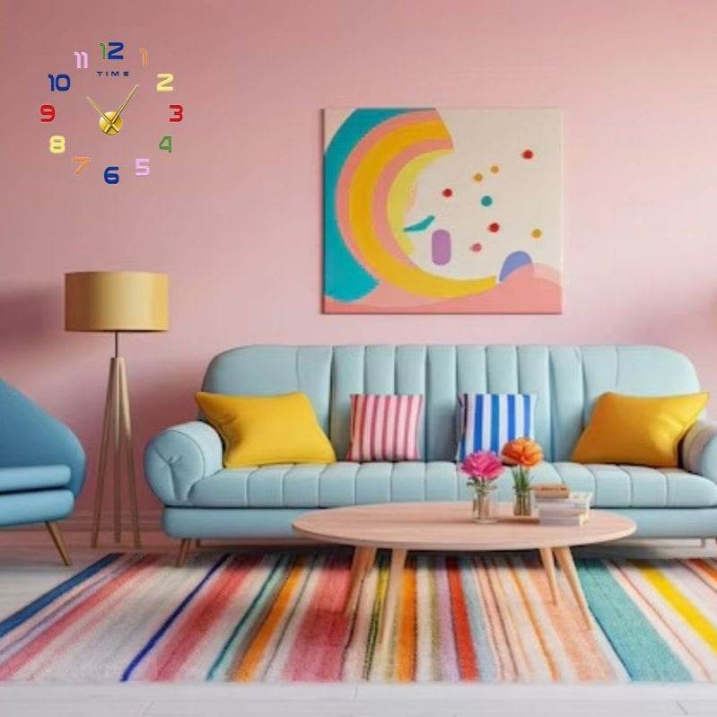 DIY Modern 3D Wall Clock (Colourful)(60-70cm) - DMC Wholesale