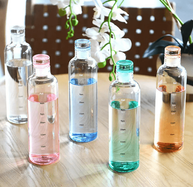 Transparent Motivational Water Bottle (500ml) - DMC Wholesale