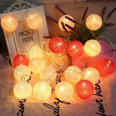 Battery Operated Cotton Balls Lights (10L)(2M) - Alt View