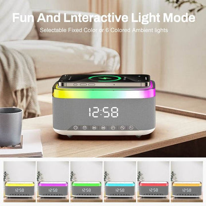 Smart Home Wireless Charging Stand, Speaker, and Digital Clock - DMC Wholesale