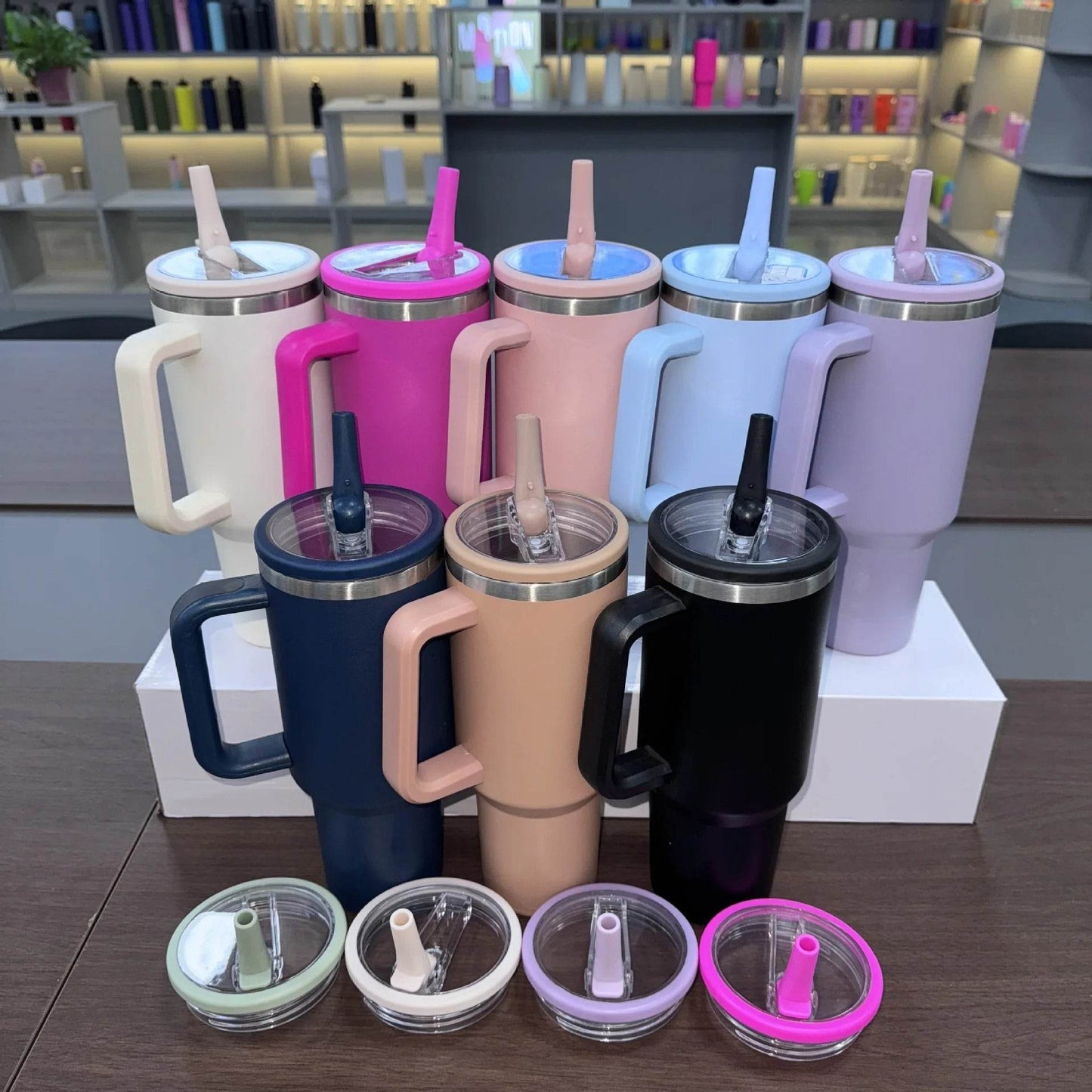 Stainless Steel Vacuum Insulated Tumbler with Lid and Straw (1200ml) - DMC Wholesale