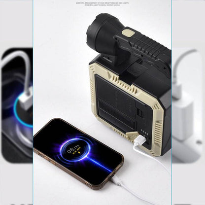 Solar Portable Searchlight with Built-in Tool Kit - DMC Wholesale