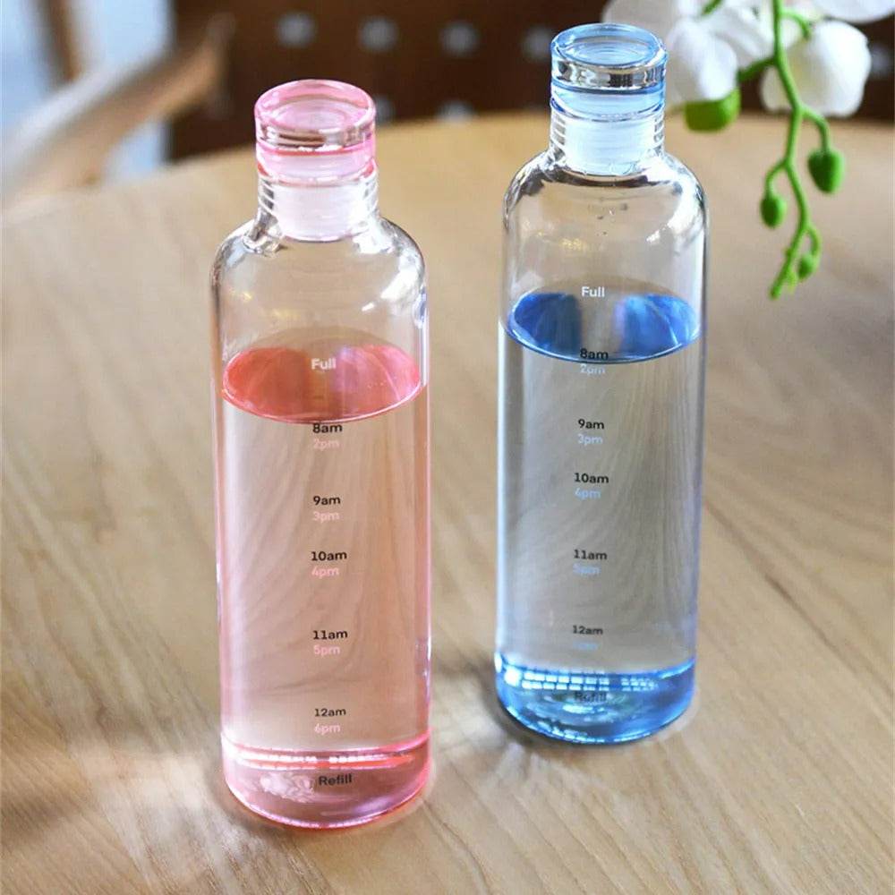 Transparent Motivational Water Bottle (500ml) - DMC Wholesale