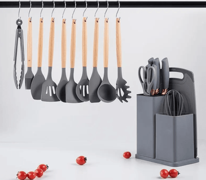 Kitchenware Set With Mini Utensils (Grey or Black) - DMC Wholesale