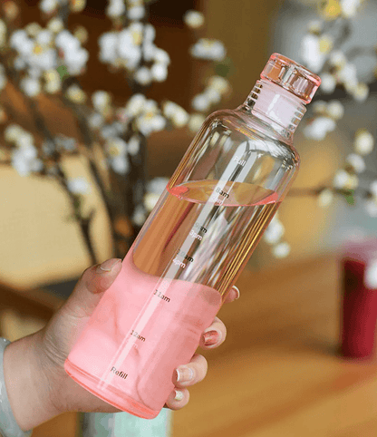 Transparent Motivational Water Bottle (500ml) - DMC Wholesale