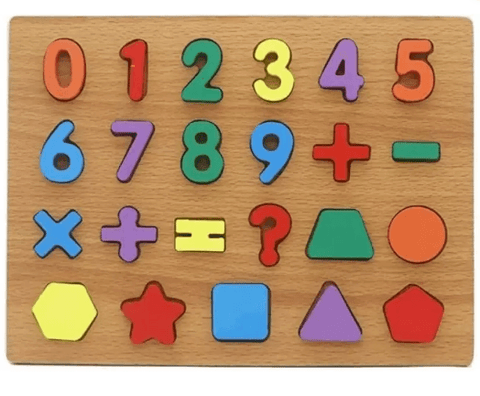 Wooden Number And Shape Puzzle
