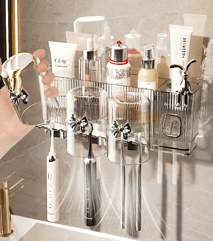 Toothbrush  And Cosmetic Holder (With Gargle Cups)