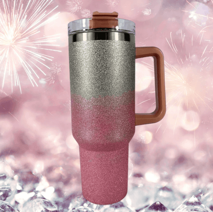 Stainless Steel Vacuum Insulated Glitter Tumbler with Lid (1200ml) - DMC Wholesale