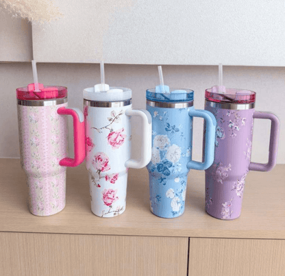 Floral Fun Vacuum Insulated Tumbler with Lid (1200ml) - DMC Wholesale