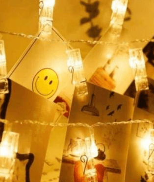Pegs Battery Operated String Lights (20L) (3M)(Yellow) - DMC Wholesale