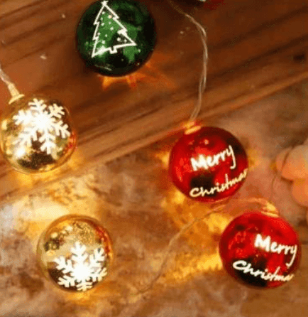 Battery Operated Christmas Decorative LED Lights (10 pcs)(Green) - Alt View