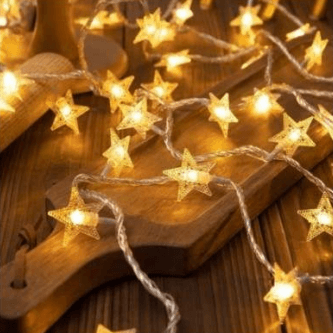 Battery Operated Star String Lights (20L)(3M)(Yellow) - DMC Wholesale
