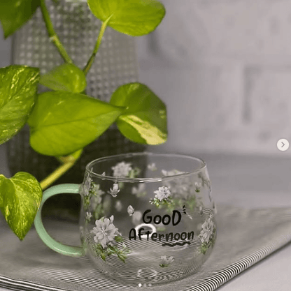 Single Wall Glass Mug (Green)(380ml) - DMC Wholesale