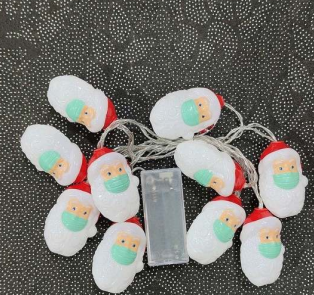 Santa With Mask Battery Operated String Lights (10L)(2M)