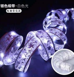 Ribbon Battery Operated String Lights (50L)(5M)(White) - Alt View