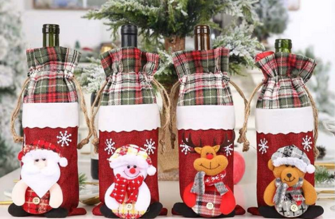 Classy 3D Christmas Wine Bottle Cover (12 pcs) - Alt View