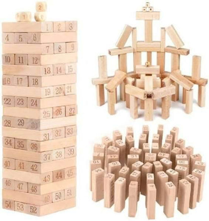 Wooden Stacking Tumbling Tower Blocks (Wood) - DMC Wholesale
