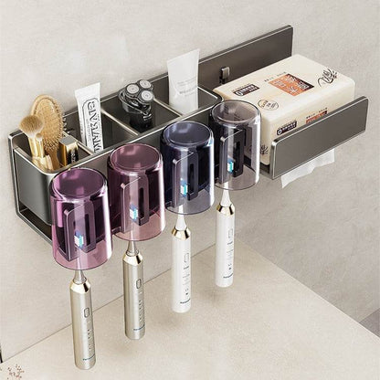 Tissue Box Wall-Mounted Bathroom Organiser (4 Compartment) - DMC Wholesale