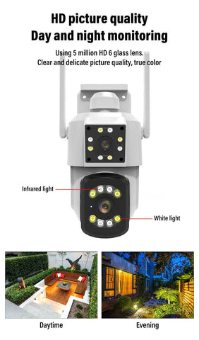 Outdoor Dual Lens Waterproof Wi-Fi Camera - Alt View