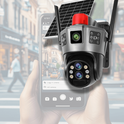 4G Solar Powered Multi Lens Security Camera - DMC Wholesale