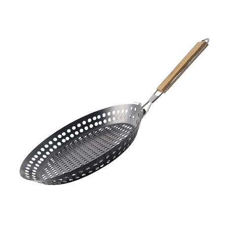 Grilling Skillet With Foldable Handle And Holes (30cm) - Alt View