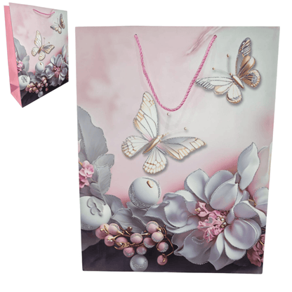 Glitter Butterfly Gift Bag (Large) - DMC Wholesale
