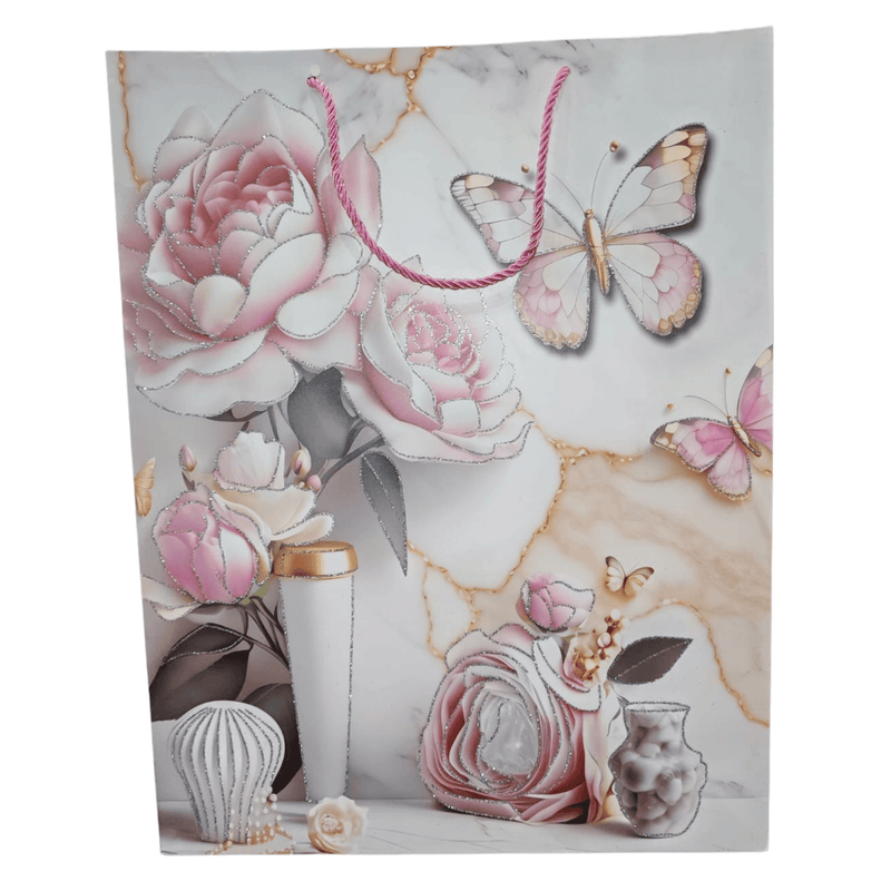 Serene Peony Amethyst Butterfly Luxe Keepsake Gift Bag (Shimmer Collection)
