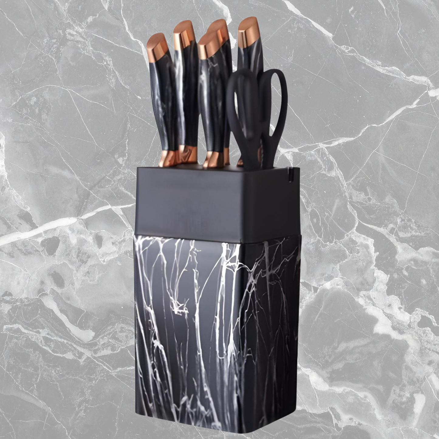 Marble Inspired Kitchen Knife Set (7 pcs)