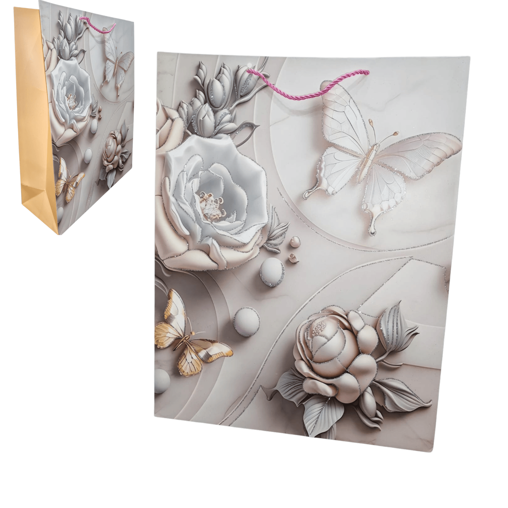 Glitter Butterfly Gift Bag (Large) - DMC Wholesale