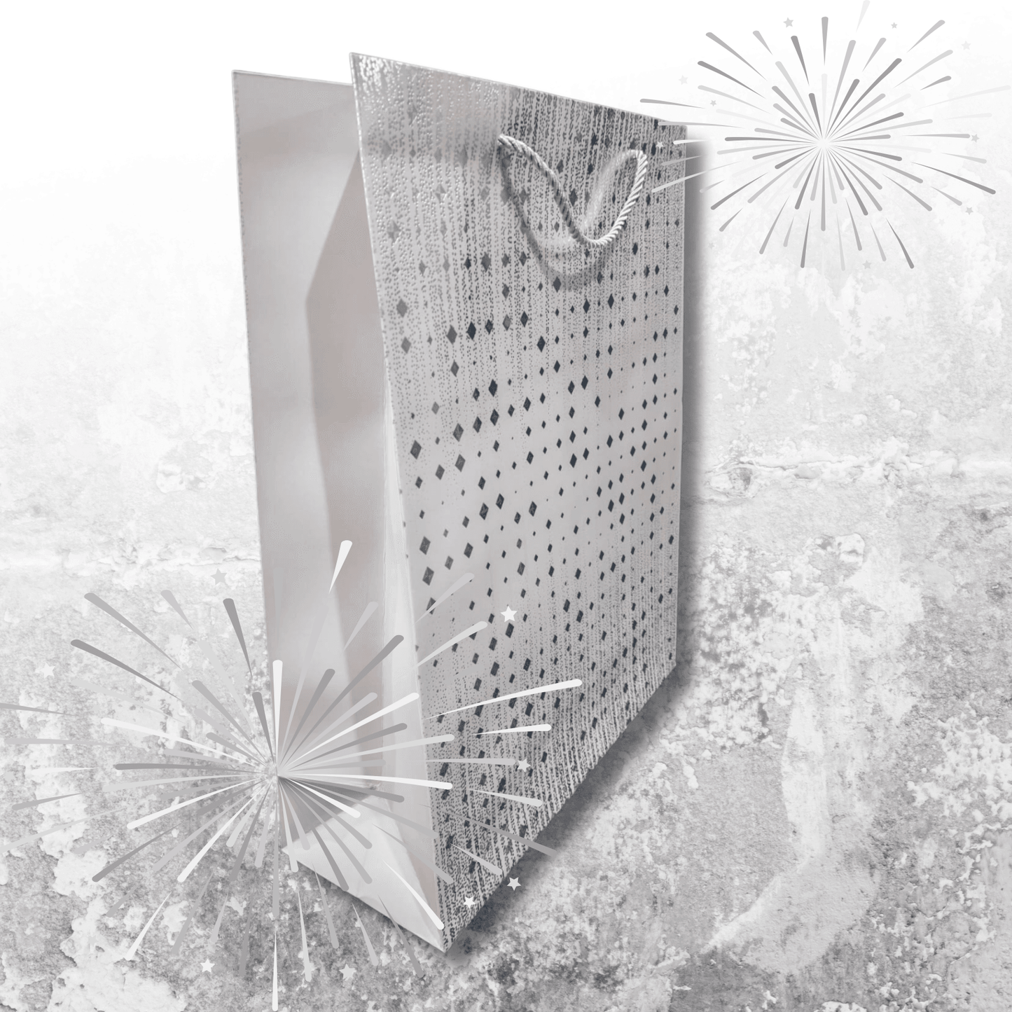 Unforgettable Grey Shimmer Gift Bag (Large) - DMC Wholesale