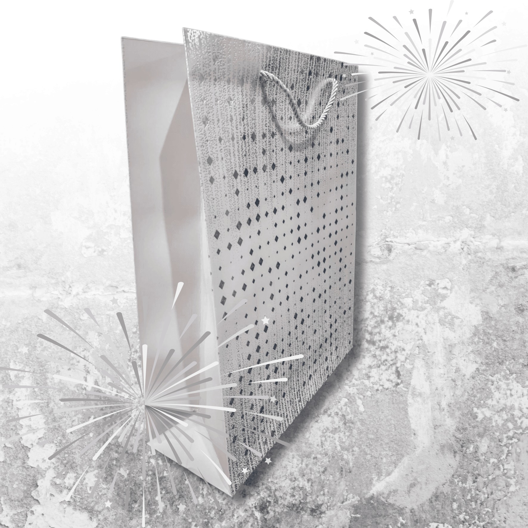 Unforgettable Grey Shimmer Gift Bag (Large) - DMC Wholesale