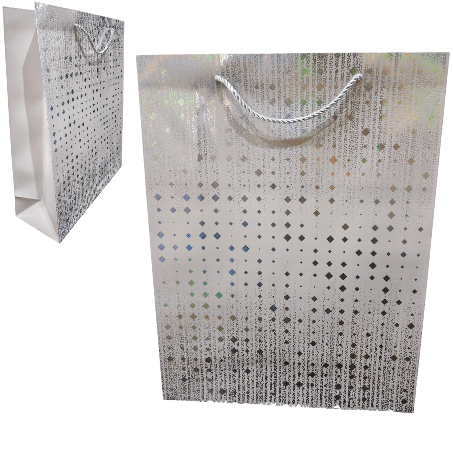 Unforgettable Grey Shimmer Gift Bag (Large) - DMC Wholesale