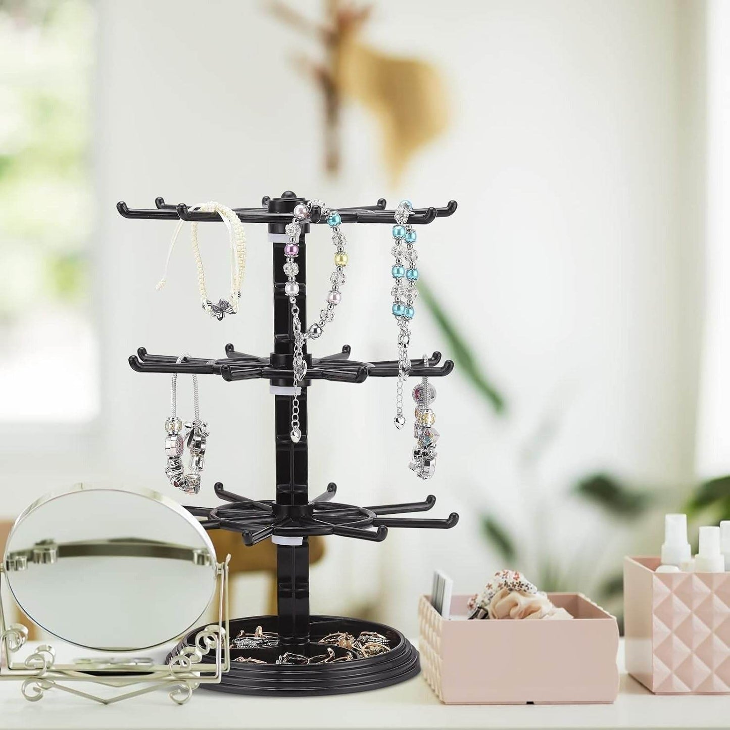 Rotating Jewelry Display Holder (3 Tier) - DMC Wholesale
