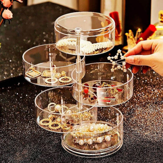 Rotating Acrylic Jewellery Storage Box (5 Tier) - DMC Wholesale