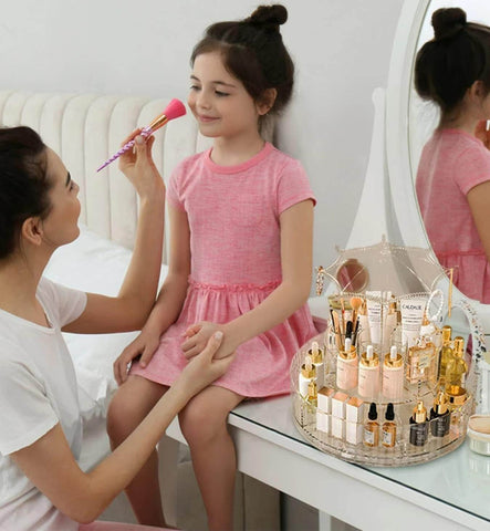 Rotating Make-Up Organiser With Umbrella Hook - Alt View