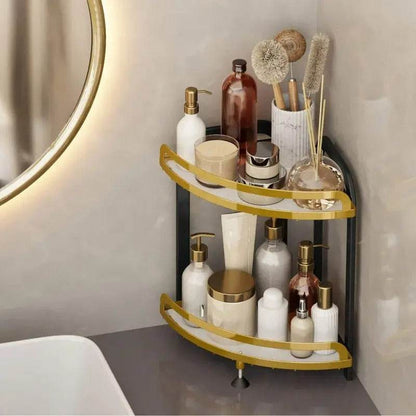 Wrought Iron Corner Kitchen or Bathroom Shelf (Each) - DMC Wholesale