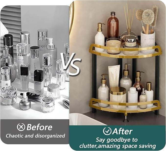 Wrought Iron Corner Kitchen or Bathroom Shelf (Each) - DMC Wholesale