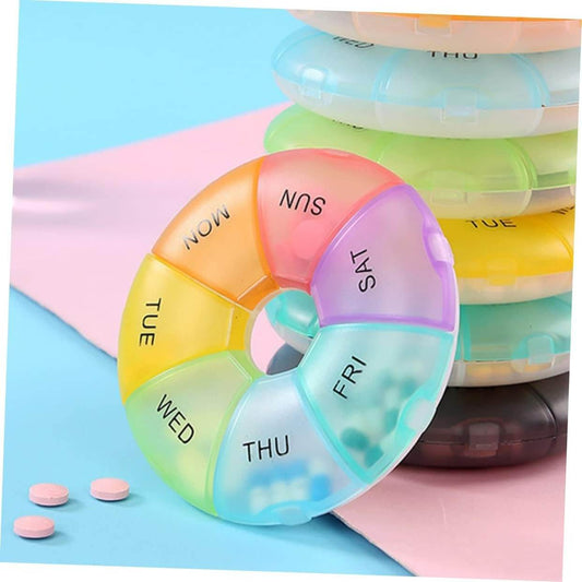 Cute Round 7 Day Week Organiser Pill Holder - DMC Wholesale
