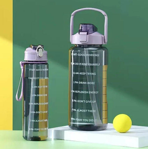 Combo: Clear Motivational Bottle (2 pcs) - Alt View