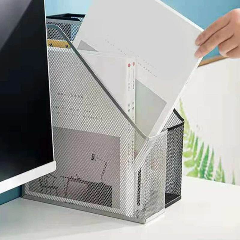Mesh Metal Desk Book Organiser (1 Compartment) - DMC Wholesale