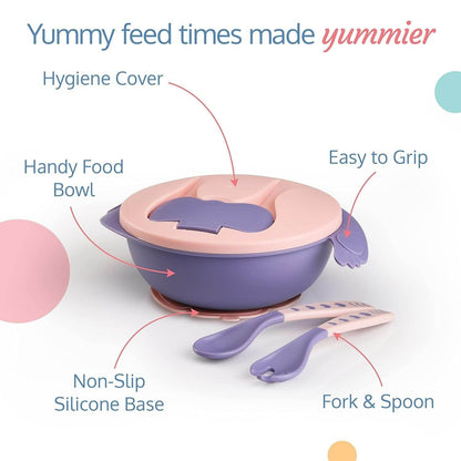 Dr Gym Baby Bowl BPA FREE With Spoon And Fork - DMC Wholesale