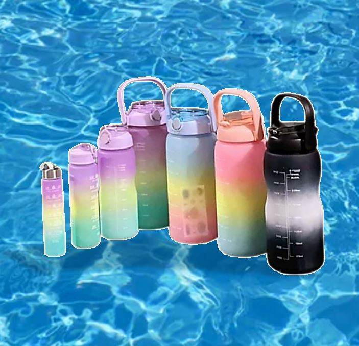 Combo Motivational Water Bottles (4 pcs)(Colourful) - DMC Wholesale