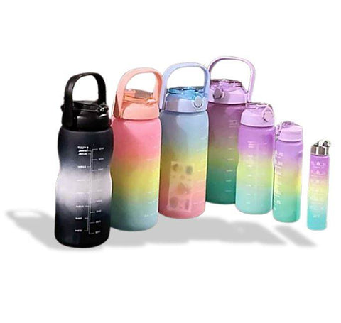 Combo Motivational Water Bottles (4 pcs)(Colourful) - Alt View