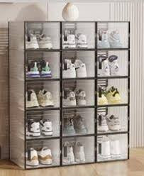 Interlocking Stackable Shoe Storage Box Organiser