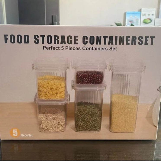 Transparent Dry Food Storage Containers (5 pcs) - DMC Wholesale
